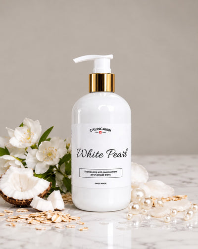 Shampoing chien poils blancs anti-jaunissement