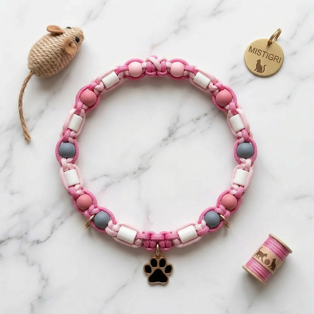 Collier anti-parasites naturel personnalisé pour chat
