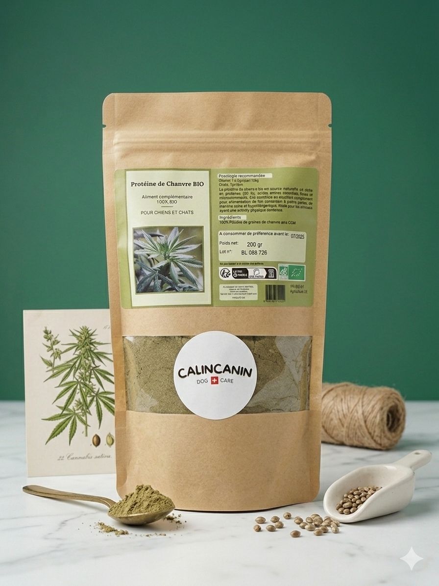 complement alimentaire chien chanvre bio pelage 8immunité et articulation 