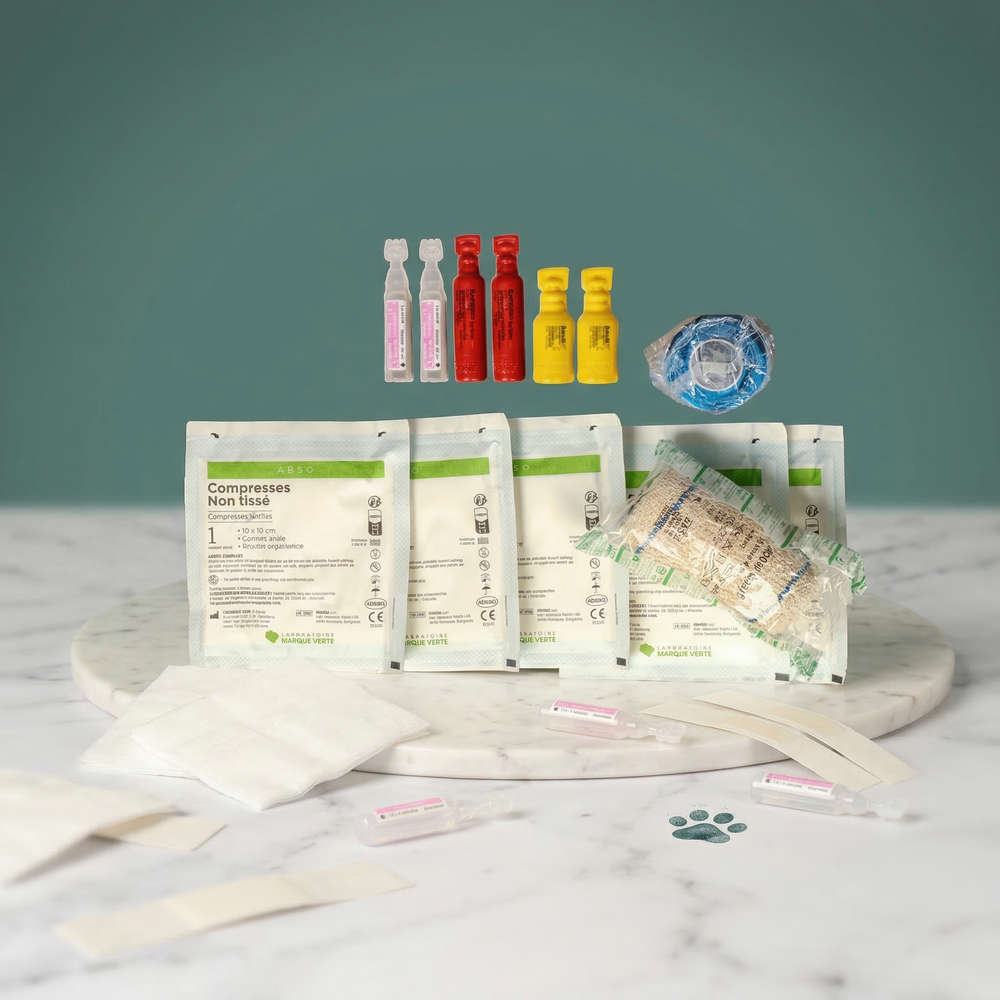 Recharge trousse de secours pour chien consommables compresses et bandes - Calin Canin