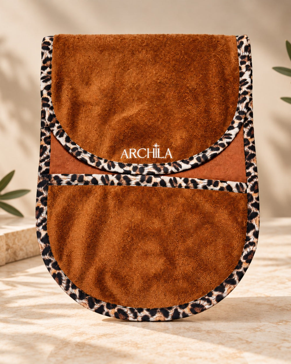 Hunde-Badetuch mit Taschen für die Hände, Farbe Leopard - Calin Canin