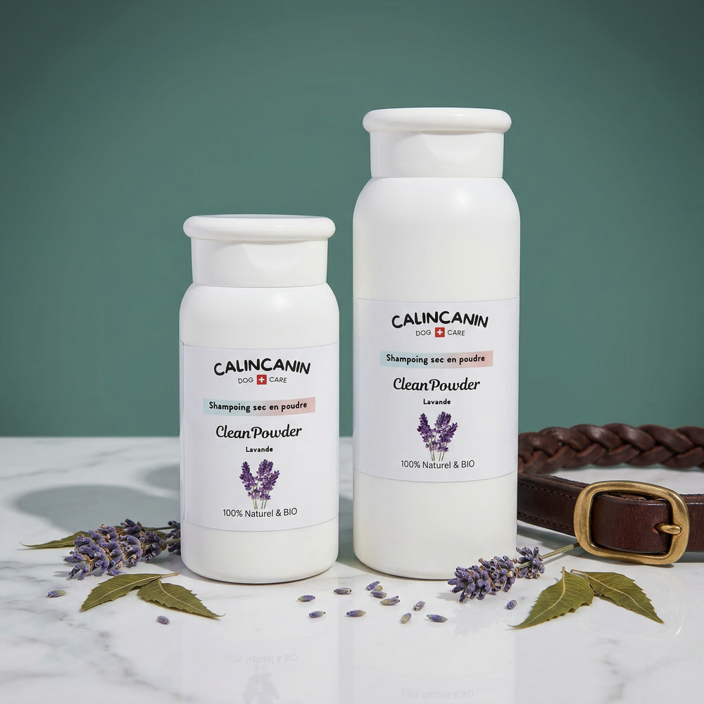 Shampoing sec antiparasitaire pour cheval à la lavande et neem - Calin Canin