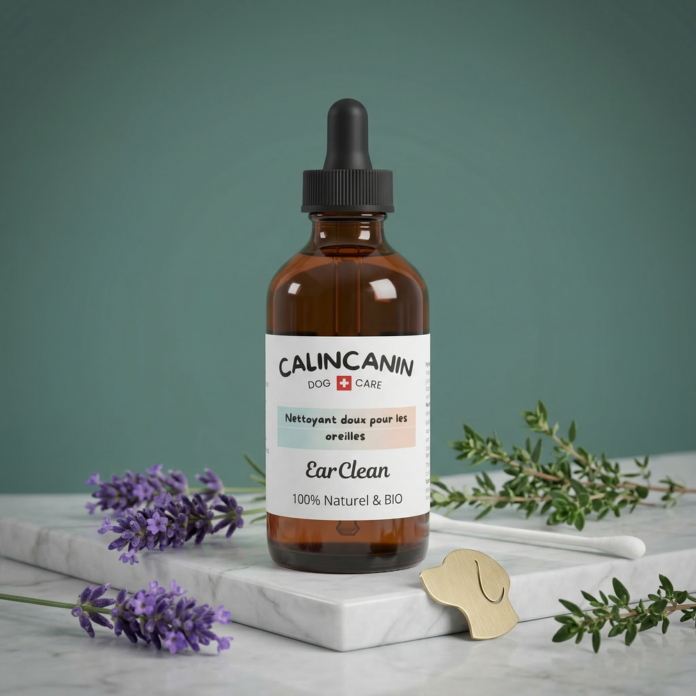 Soin auriculaire naturel EarClean pour chien à la lavande et thym - Calin Canin